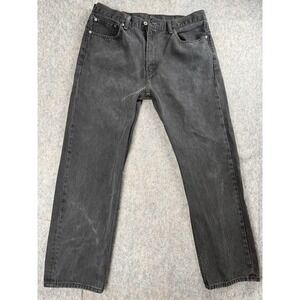 Levi's Regular Fit Straight Black Denim Jeans Levi's 505 Series Men 38x32